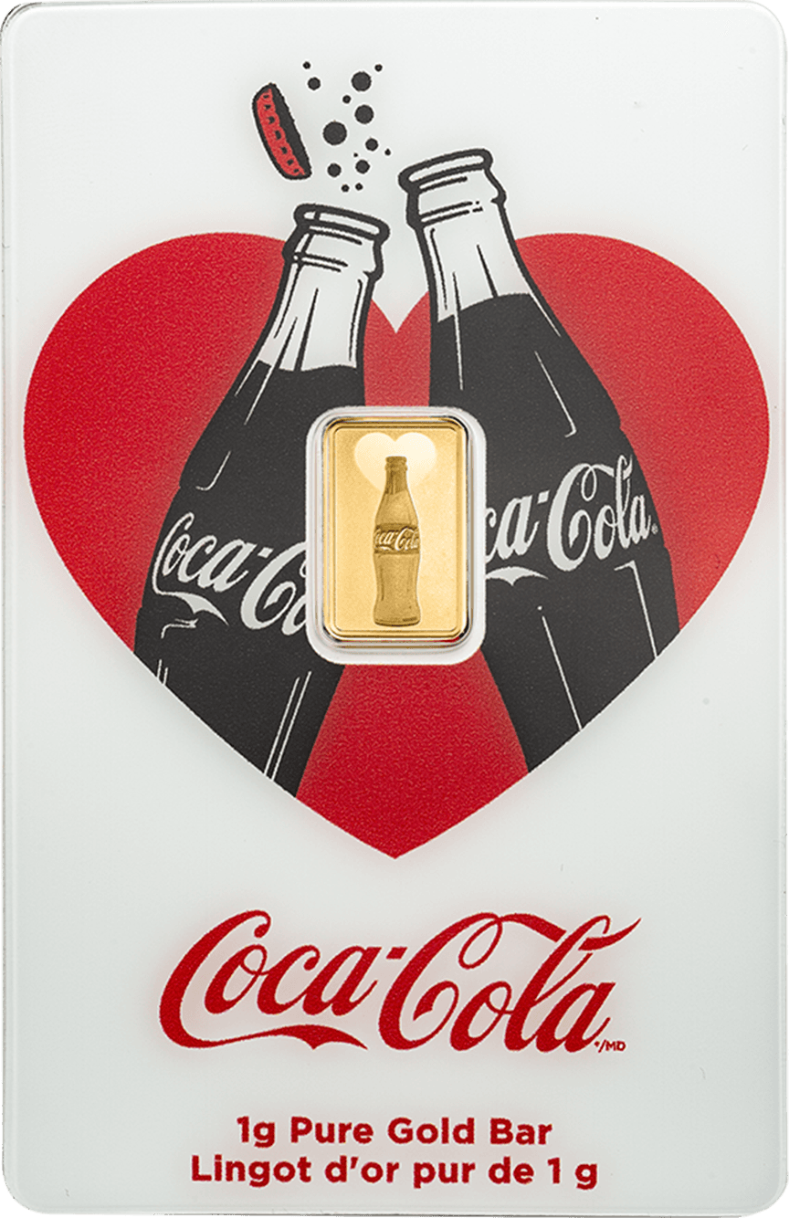 1g Gold Bar Coca-Cola® Love front