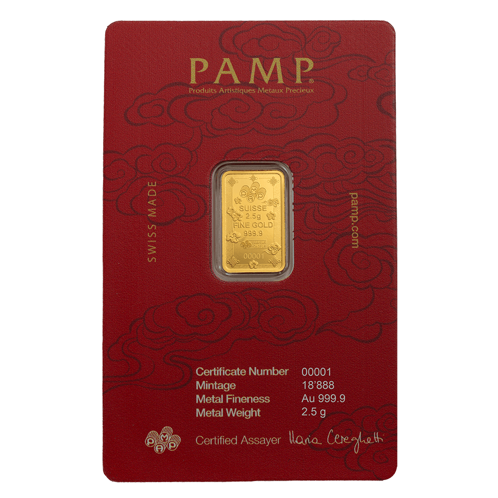 2.5g Gold Bar Lucky Cat back
