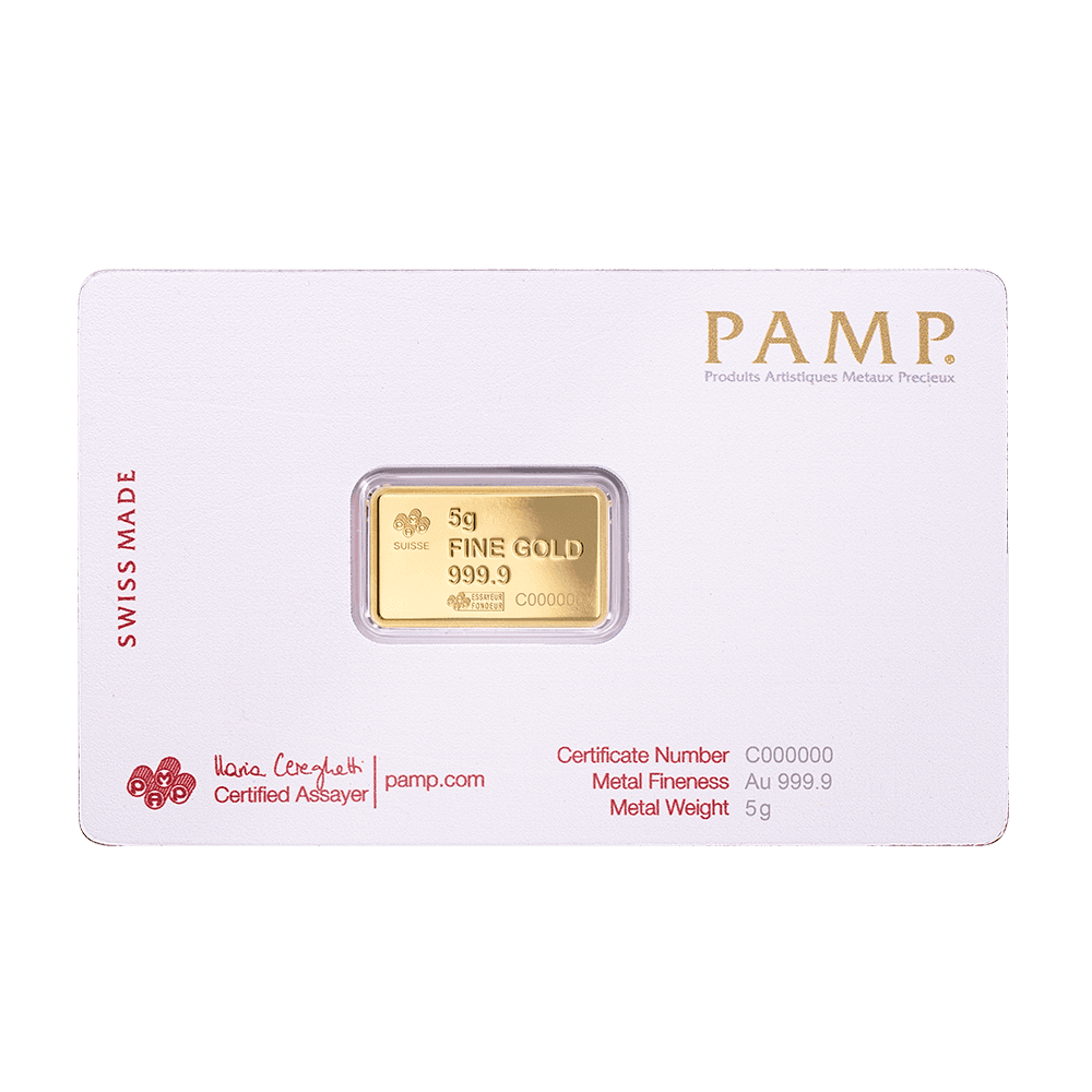 America the Free 5g Pure Gold Bar - American Buffalo back