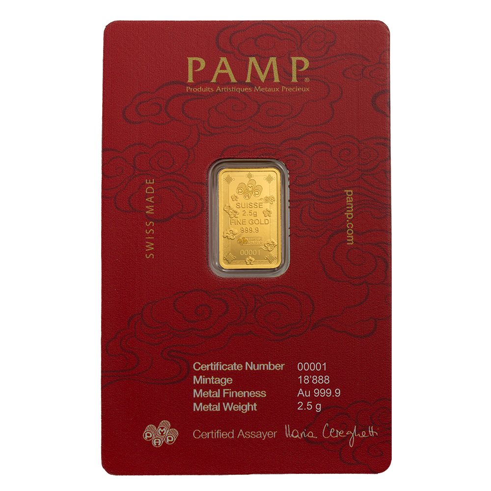 2.5g Gold Bar Lucky Cat back