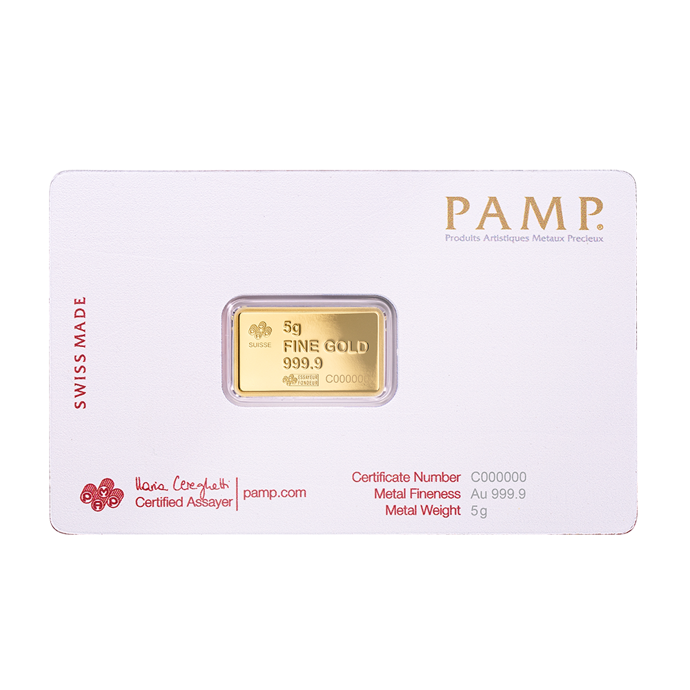 America the Free 5g Pure Gold Bar - American Buffalo back